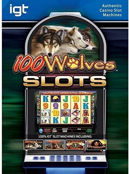 Exciting Slot Machine Game with Cartoon Wolf .